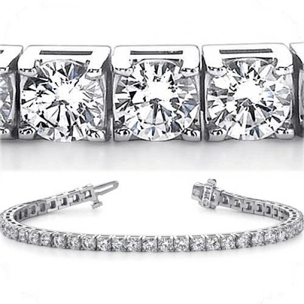 Diamond Bracelet Certified 14K White Gold 6 CT Natural Princess Channe –  Popular Diamonds